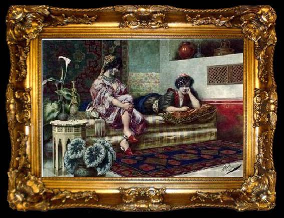 framed  unknow artist Arab or Arabic people and life. Orientalism oil paintings 133, ta009-2